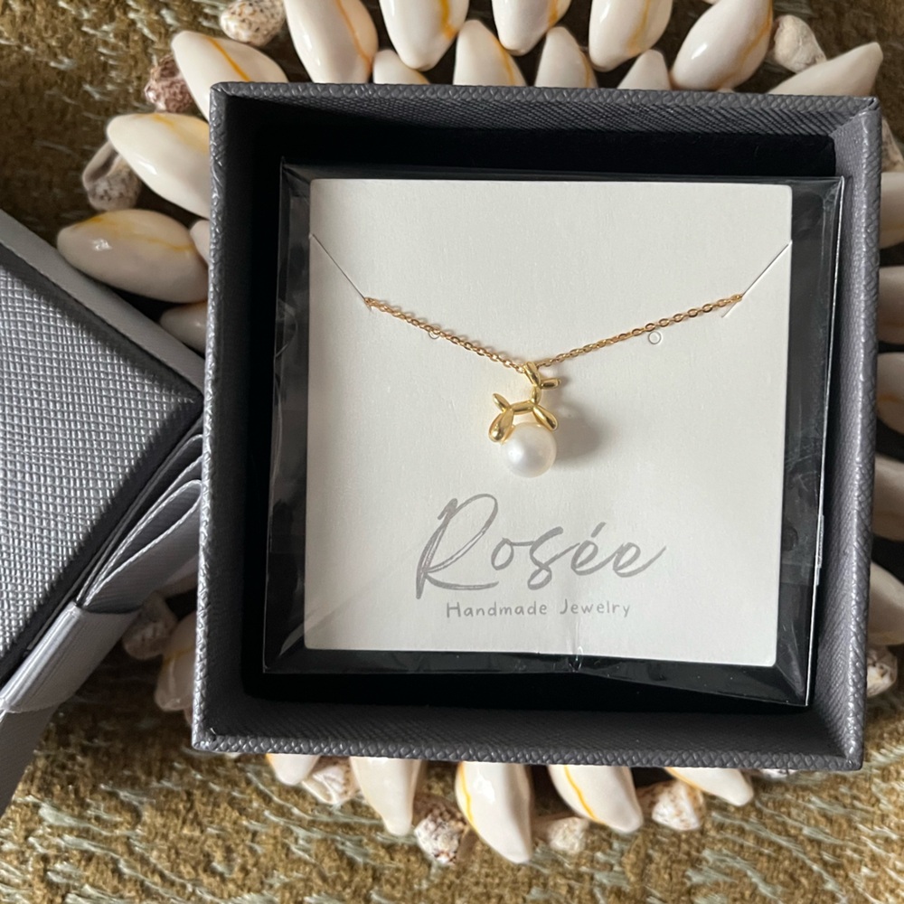 S925 Balloon Dog Pearl Necklace